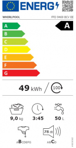 Whirlpool FFD 9469 BCV EE elöltöltős mosógép fehér